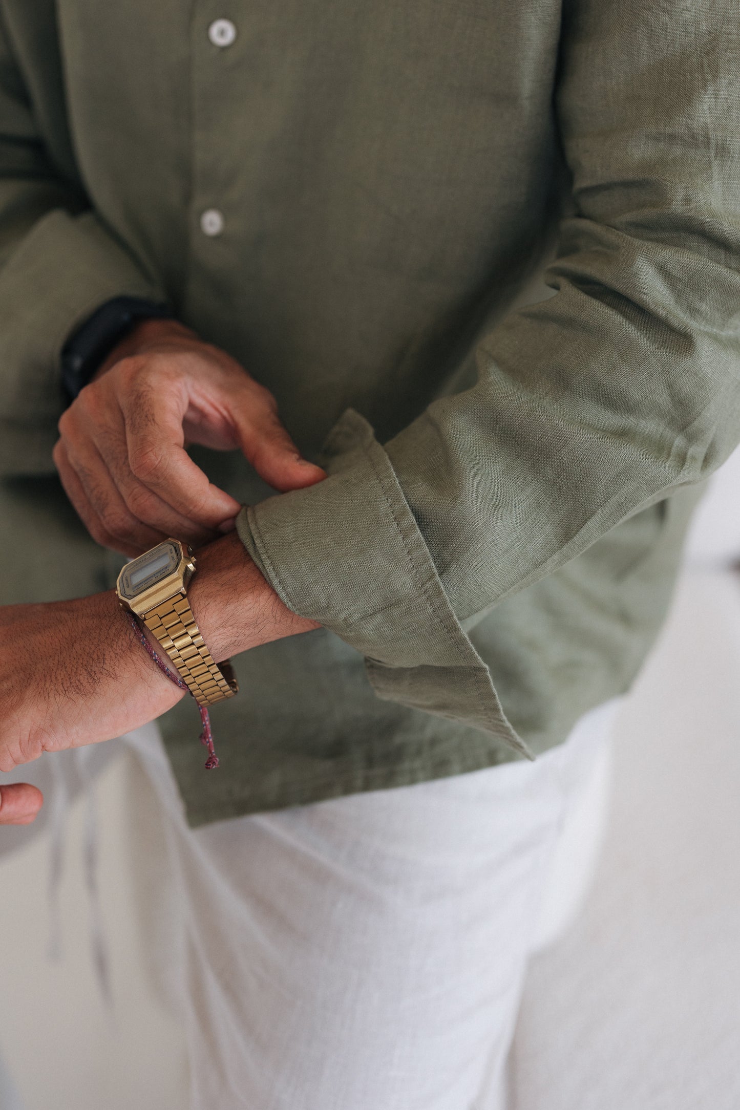 Olive 100% Linen Shirt