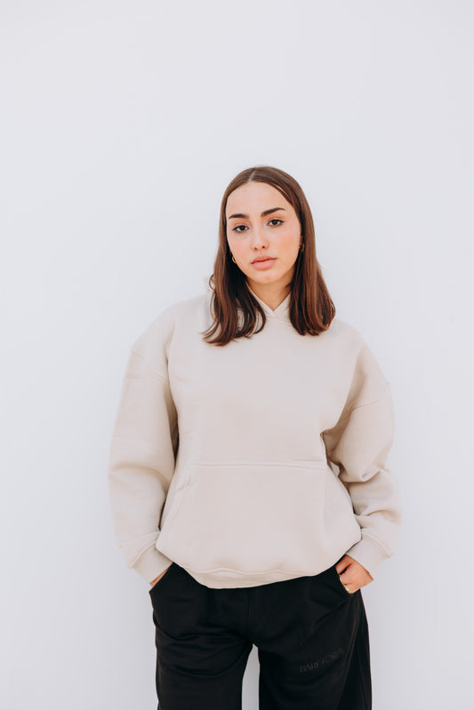 Unisex oversized Beige Hoodie