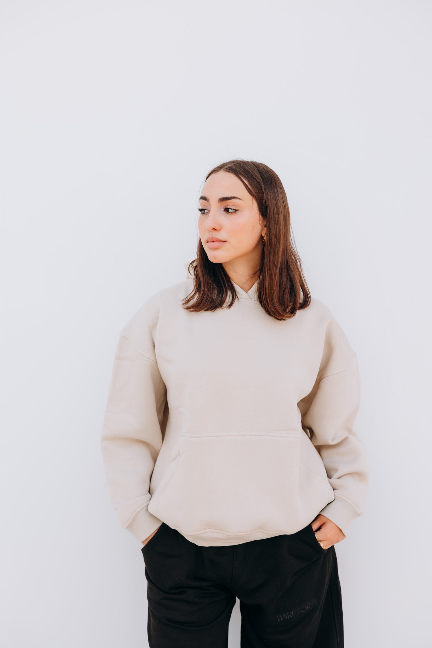 Unisex oversized Beige Hoodie